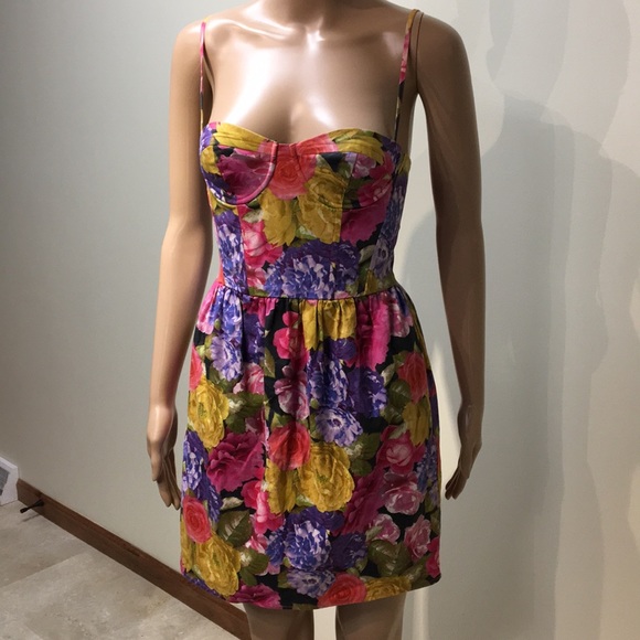 Topshop Floral Bustier Mini Dress LAST CHANCE - Picture 1 of 5